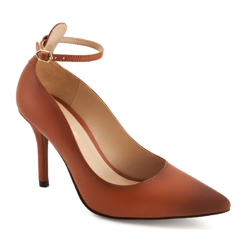 Women's Heels With Ankle Strap Pumps In Brown