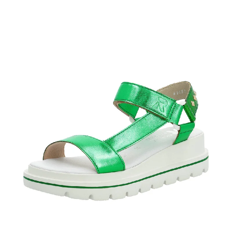 Rieker W1651-52 Ladies Green Touch Fastening Sandals