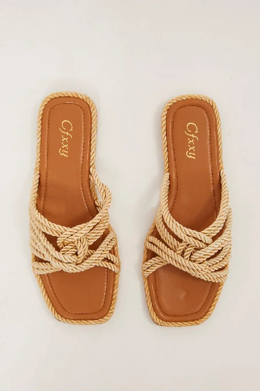 Brown Flat Rope Sandals Slipper