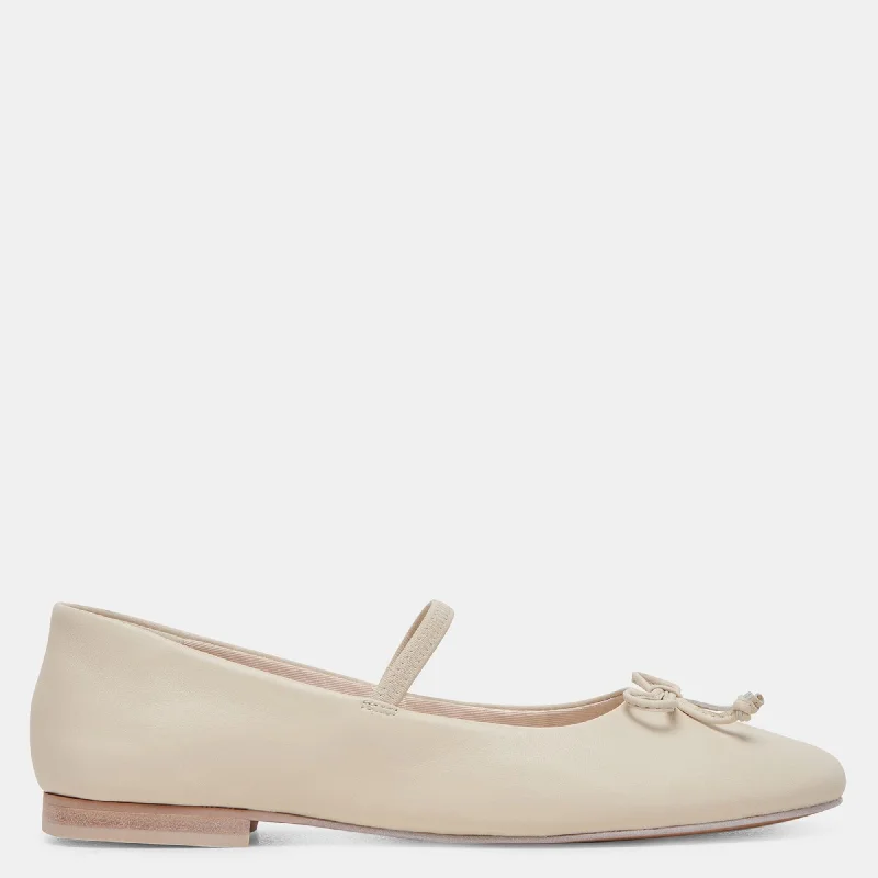 Carin Ballet Flats Ivory Leather