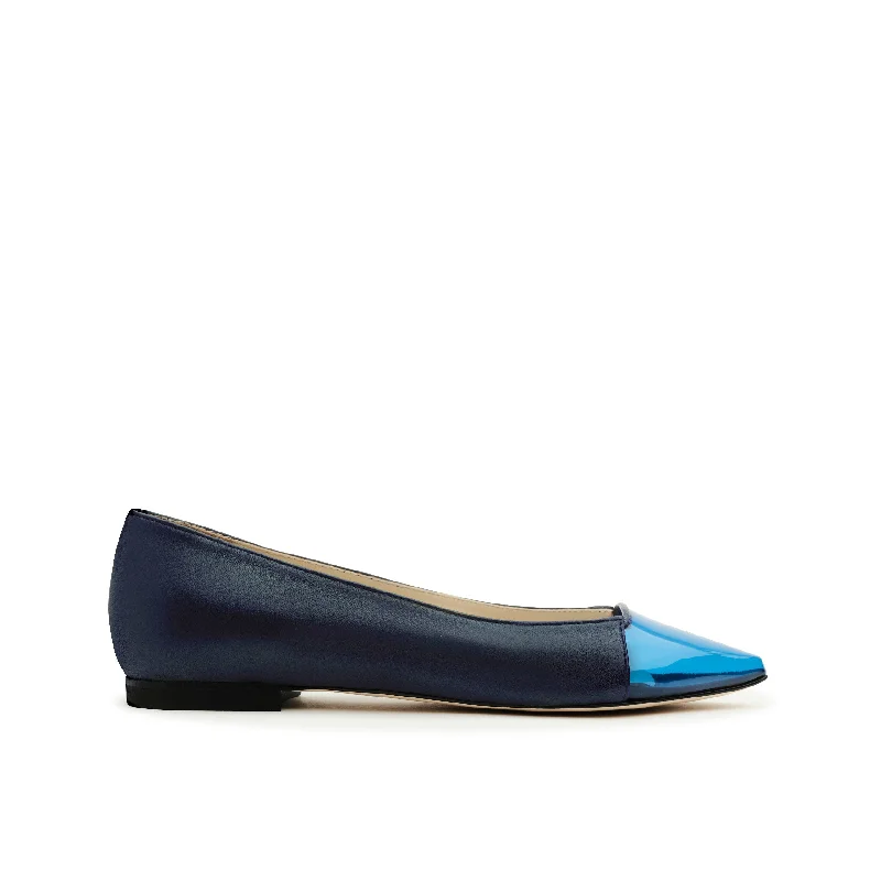 Lady O Two-Toned Blue Ballet Flats