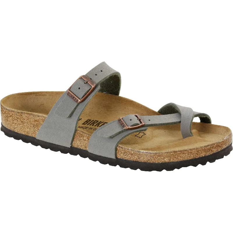 Birkenstock Mayari BFBC 71071 Ladies Stone Textile Arch Support Slip On Sandals