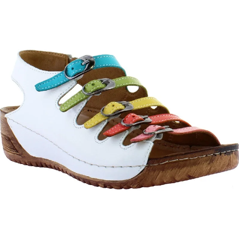 Adesso Astrid Ladies Rainbow A6426 Leather Buckle Fastening Sandals