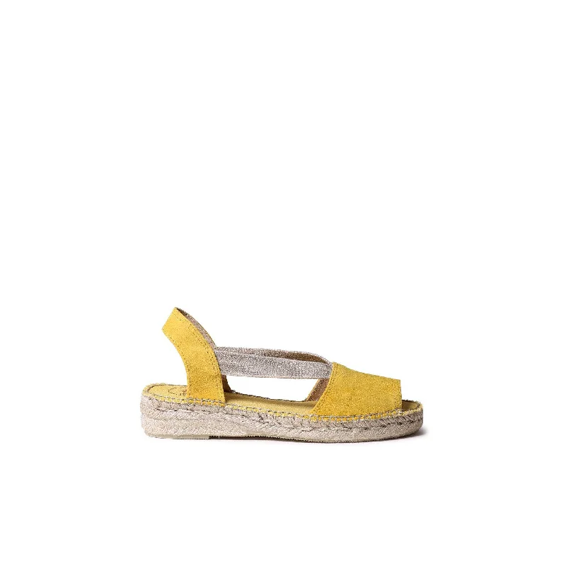 Toni Pons Ella Ladies Spanish Yellow Suede Pull On Sandals