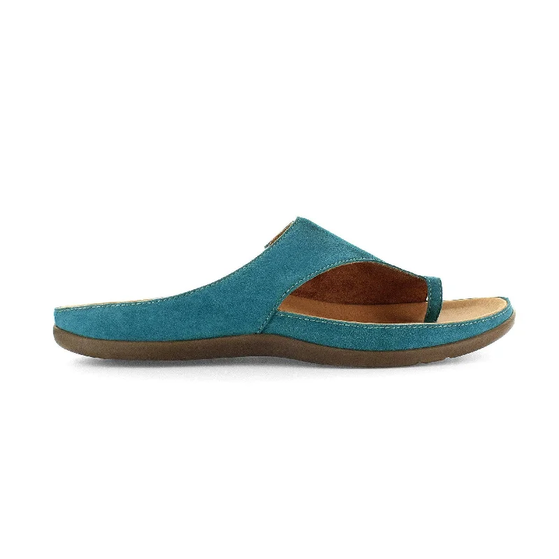 Strive Capri II Ladies Teal Nubuck Arch Support Slip On Sandals