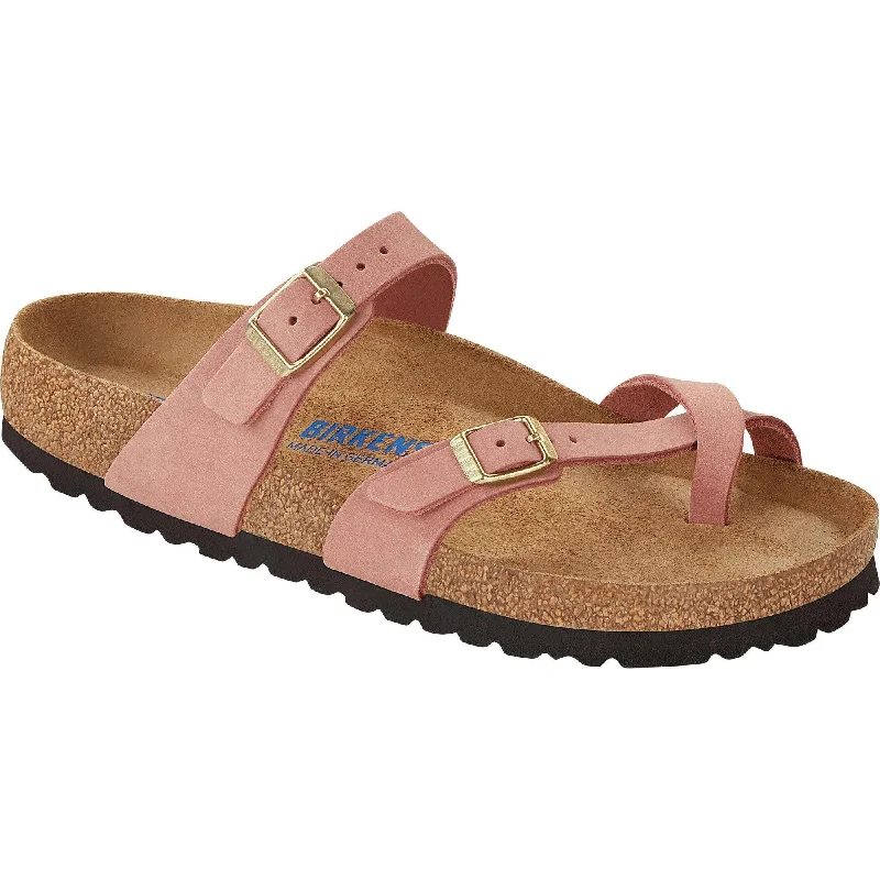 Birkenstock Mayari SFB 1023964 Ladies Old Rose Nubuck Arch Support Slip On Sandals