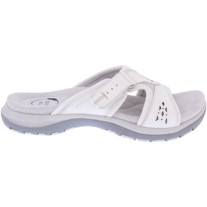 Free Spirit 41078 Wickford 3 Ladies White Leather Arch Support Slider Sandals