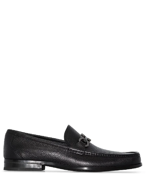 Ferragamo Leather Loafers with Gancini Hook