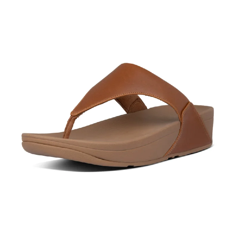 Fitflop I88-592 Lulu Leather Ladies Light Tan Toe-Post Sandals