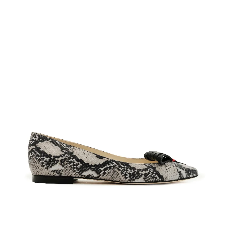 Lady O Faux Snakeskin Style Ballet Flats