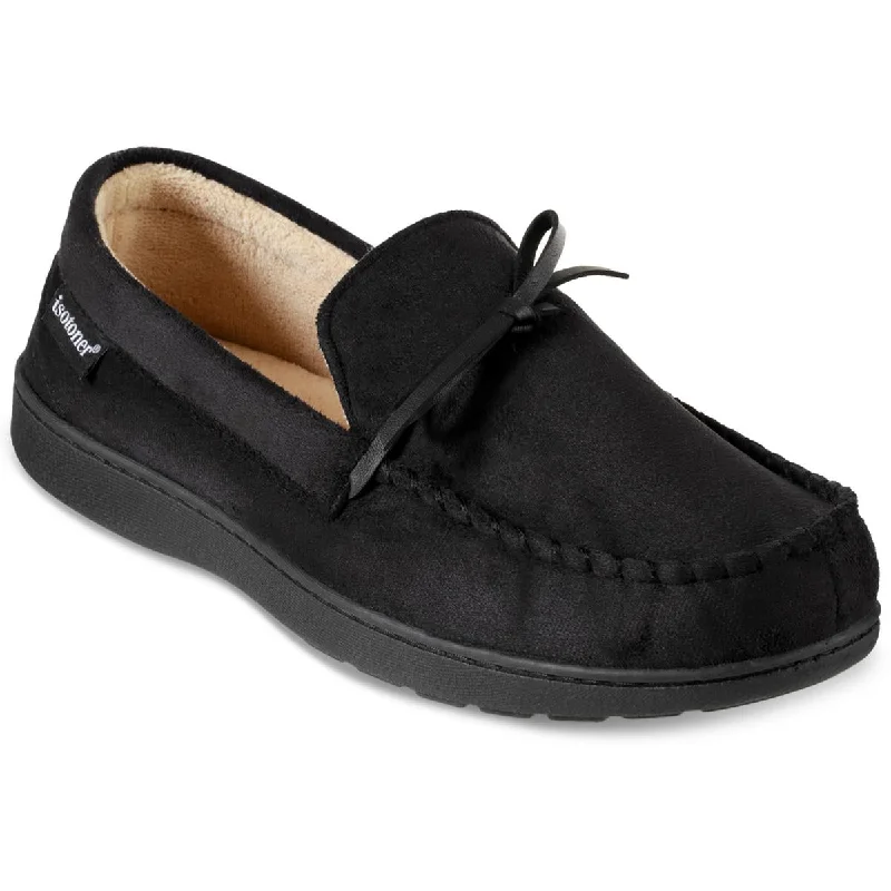 Isotoner Mens Faux Suede Slip On Loafer Slippers