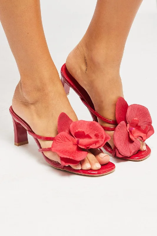 Red Orchid Heeled Sandals