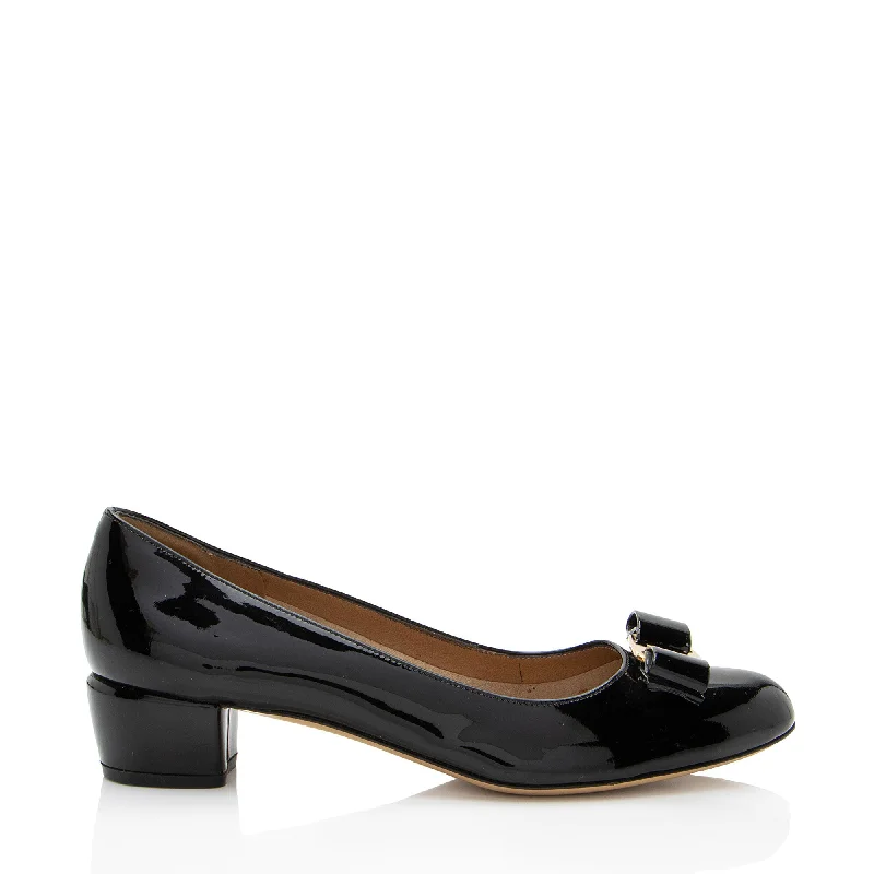 Salvatore Ferragamo Patent Leather Vara Pumps