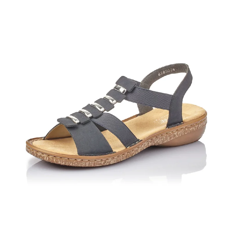 Rieker 62850-14 Ladies Navy Summer Pull On Sandals