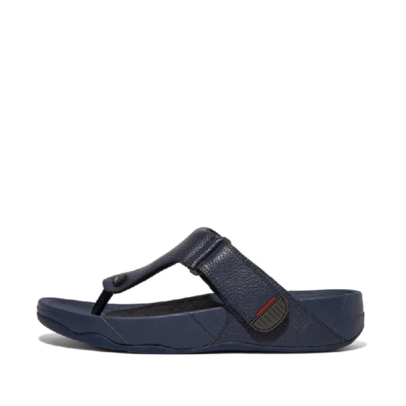 FitFlop 279-005 Trakk II Mens Navy Leather Toe Post Sandals