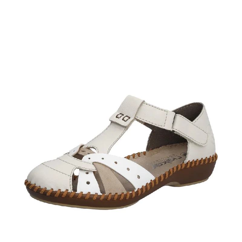 Rieker M1655-61 Ladies White Multi Touch Fastening Sandals