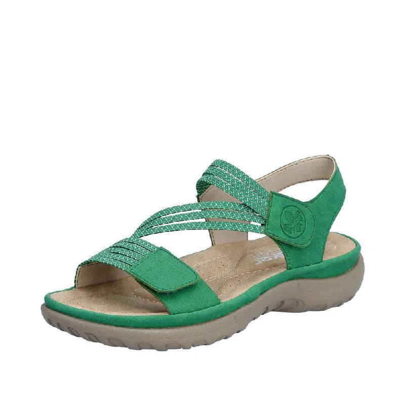 Rieker 64870-54 Ladies Green Touch Fastening Sandals