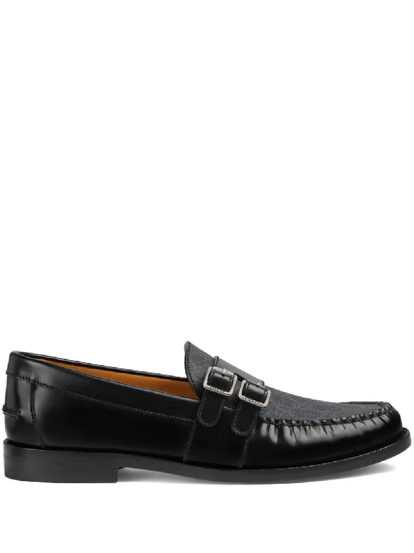 GUCCI Classic GG Motif Leather Loafers for Men - Slip-On Style