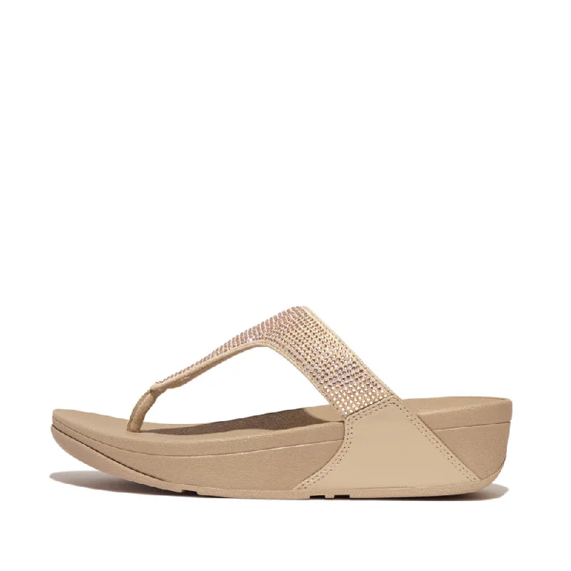 FitFlop EC5-A94 Lulu Crystal Ladies Latte Beige Toe Post Sandals