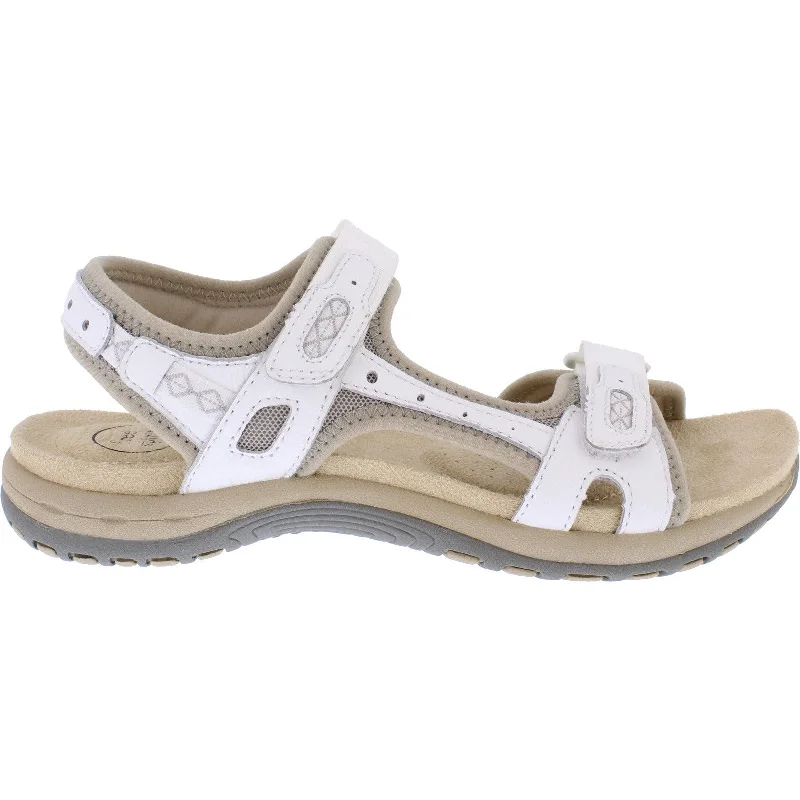 Free Spirit 40543 Frisco Ladies White Leather Arch Support Touch Fastening Sandals