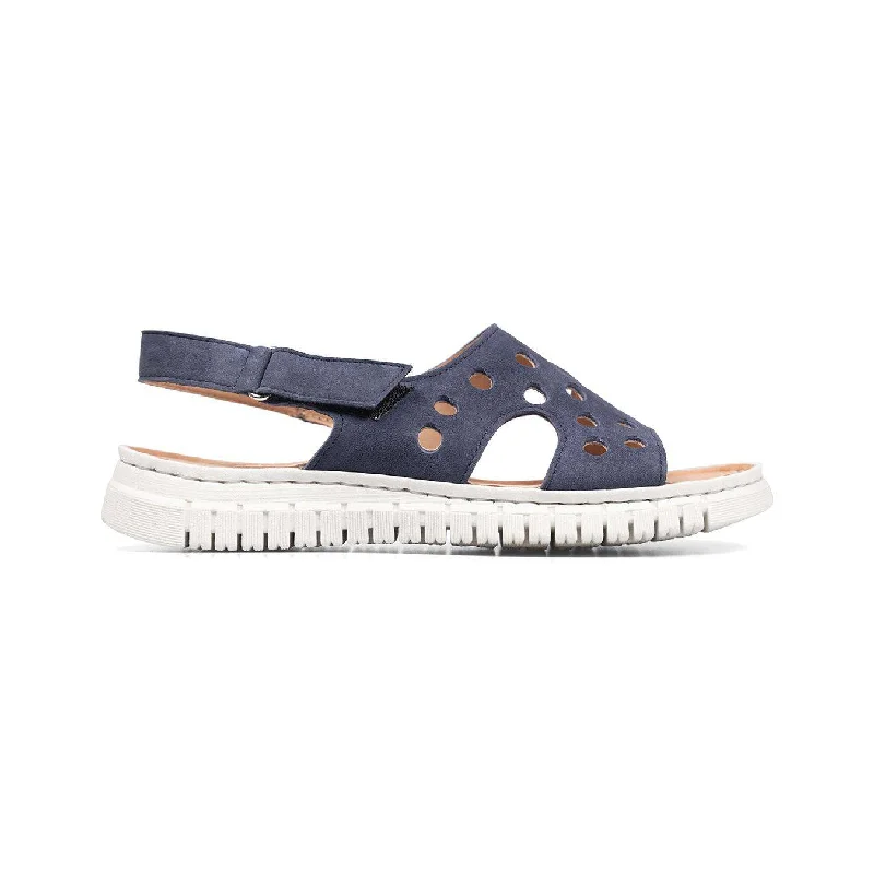 Van Dal Fern 3380 4000 Ladies Navy Nubuck Touch Fastening Sandals