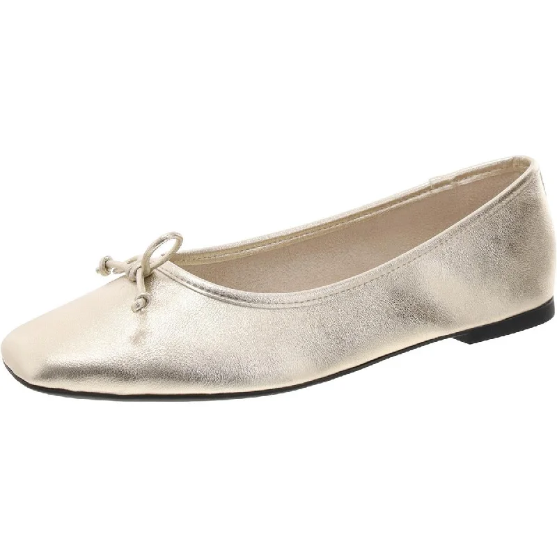 Naomiep Womens Faux Leather Slip On Ballet Flats