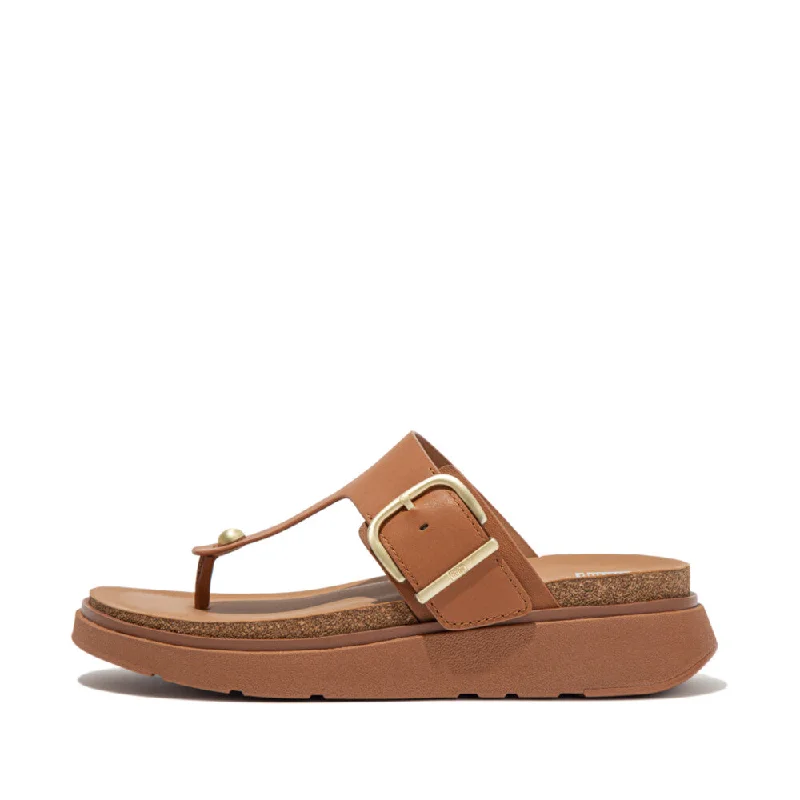 FitFlop HE7-592 Gen-FF Ladies Light Tan Leather Buckle Sandals