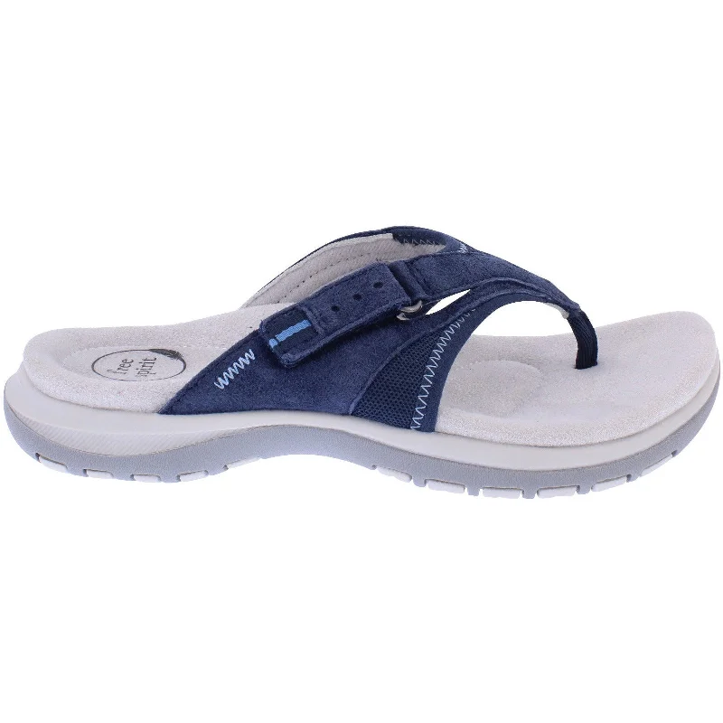 Free Spirit 41080 Juliet 2 Ladies Navy Leather Arch Support Touch Fastening Sandals