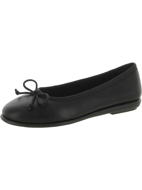 Womens Faux Leather Slip On Ballet Flats