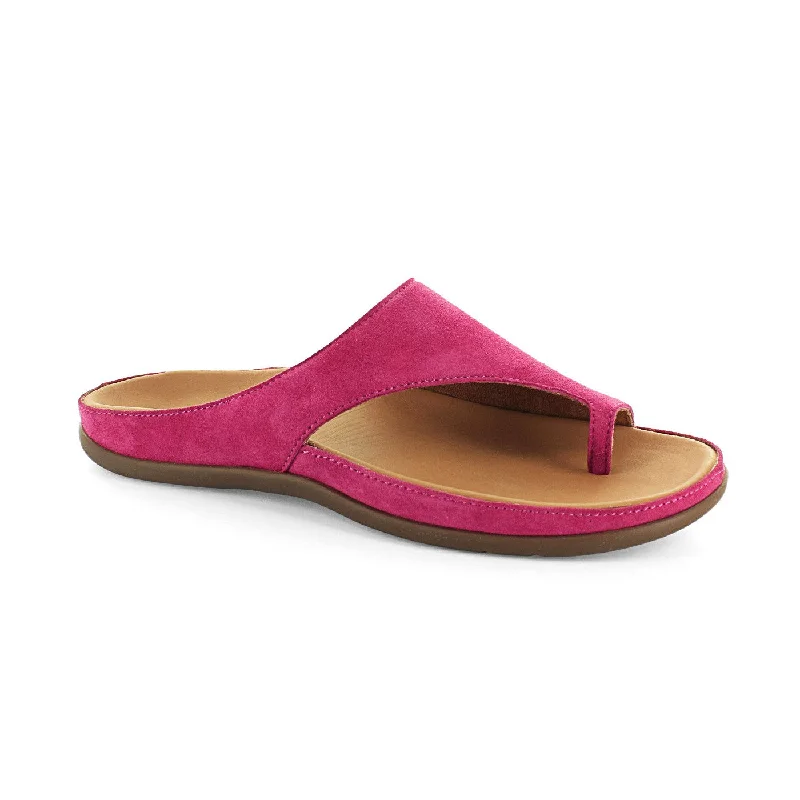 Strive Capri Ladies Magenta Suede Arch Support Toe Post Sandals