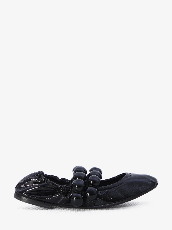 ALAIA Chic Patent Sphere Ballet Flats