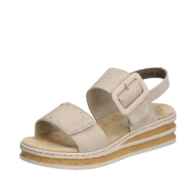 Rieker 62950-62 Ladies Taupe  Touch Fastening Sandals