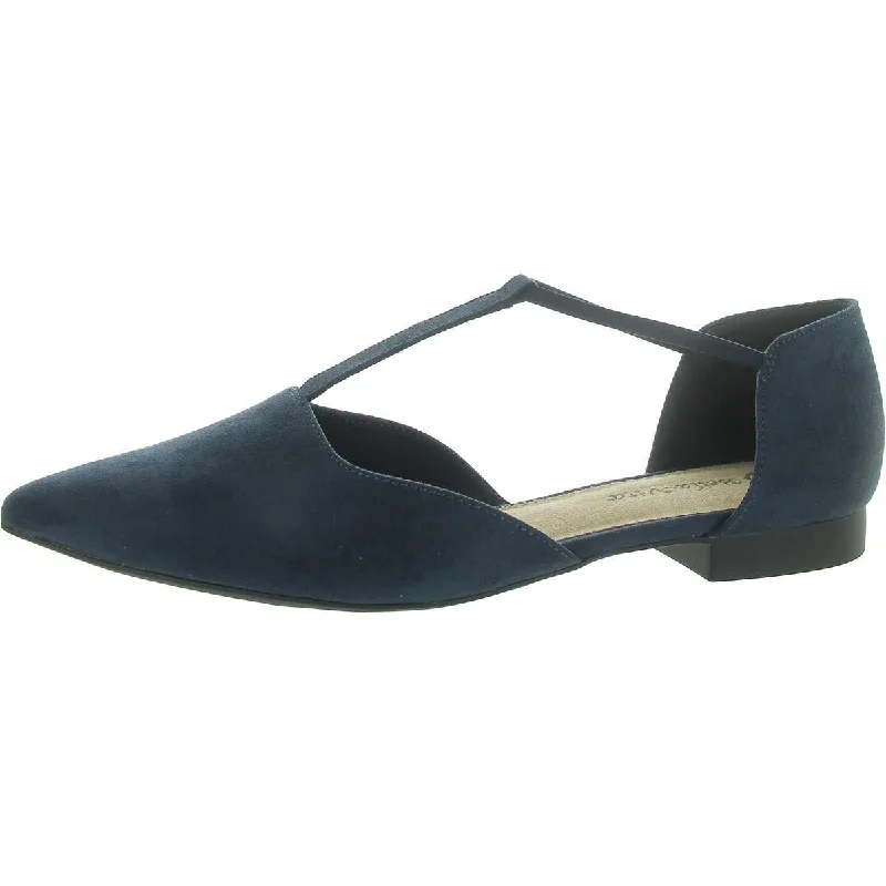 Darby Womens Suede Pointed Toe Ballet Flats