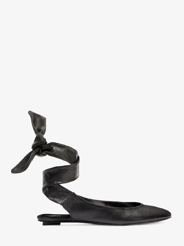 THE ATTICO Mini Ballerina Flats with Self-Tie Closure - Heels 0.5cm