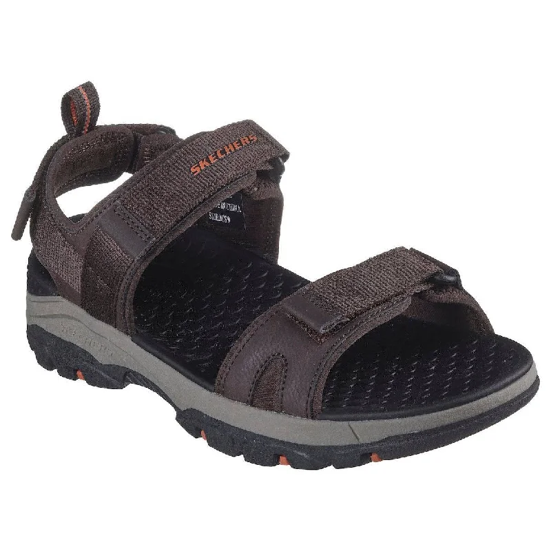 Skechers 205112 Tresmen - Ryer Mens Chocolate Brown Textile Vegan Touch Fastening Sandals