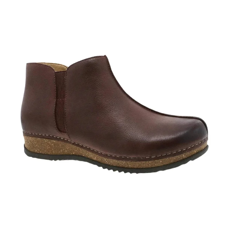 Dansko Women's Makara Bootie - Brown Waxy Milled