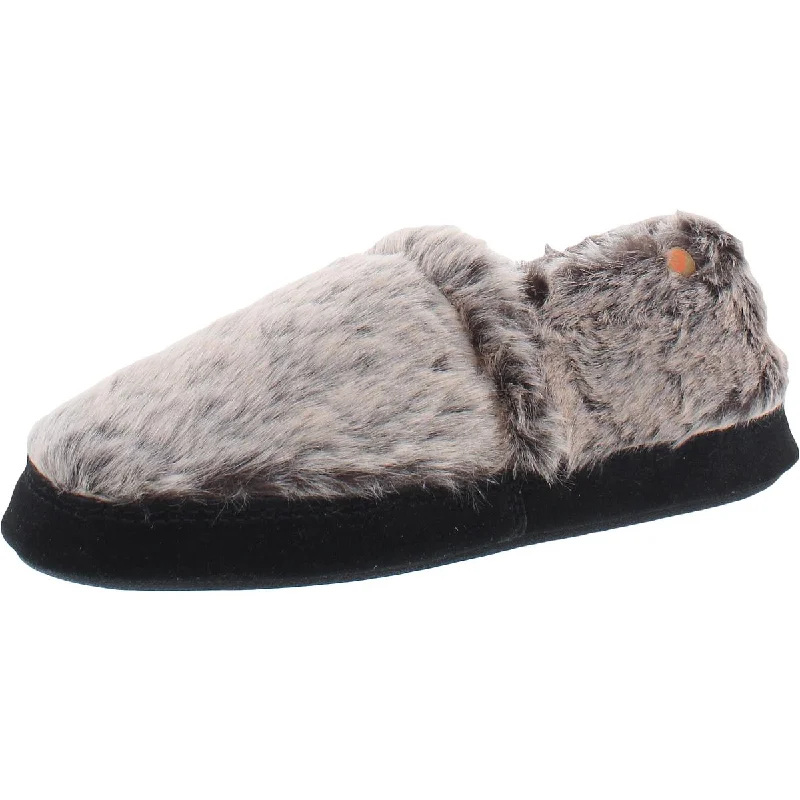 Acorn Womens Moc Faux Fur Slip On Moccasin Slippers