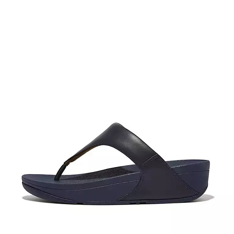 FitFlop I88-A15 Lulu Leather Ladies Deepest Blue Leather Toe Post Sandals