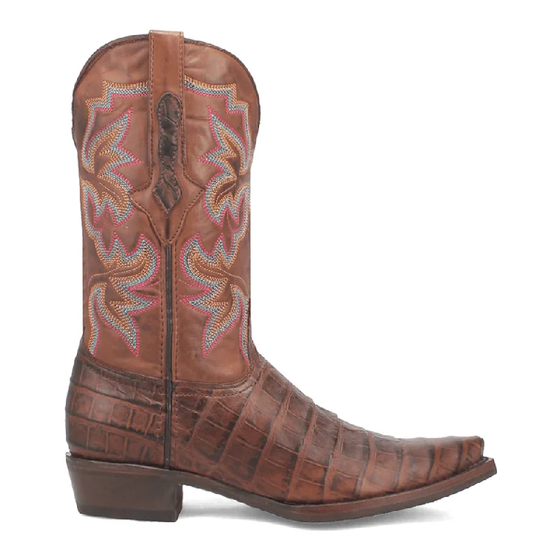 Gator Embroidered Alligator Print Snip Toe Cowboy Boots