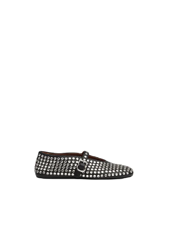 ALAIA Strass Lambskin Ballet Flats for Women