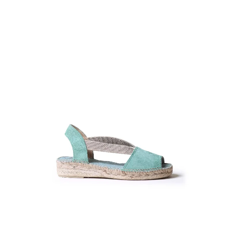 Toni Pons Ella Ladies Spanish Mint Green Suede Pull On Sandals