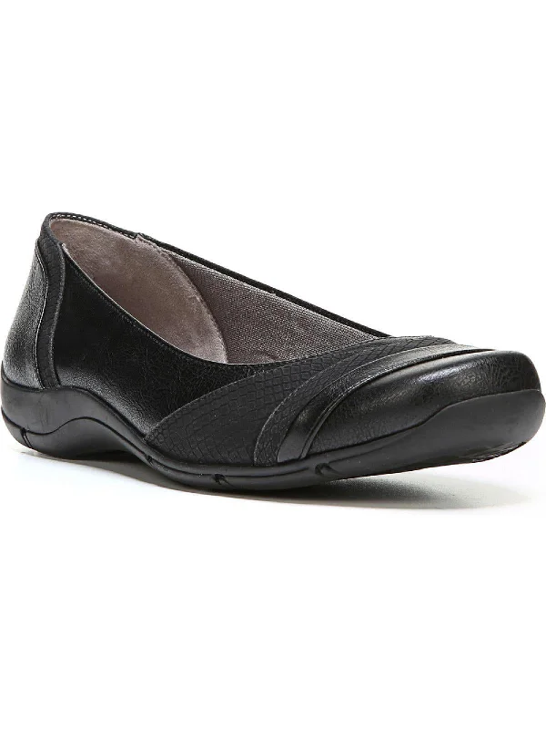 Dig Womens Faux Leather Slip On Flats