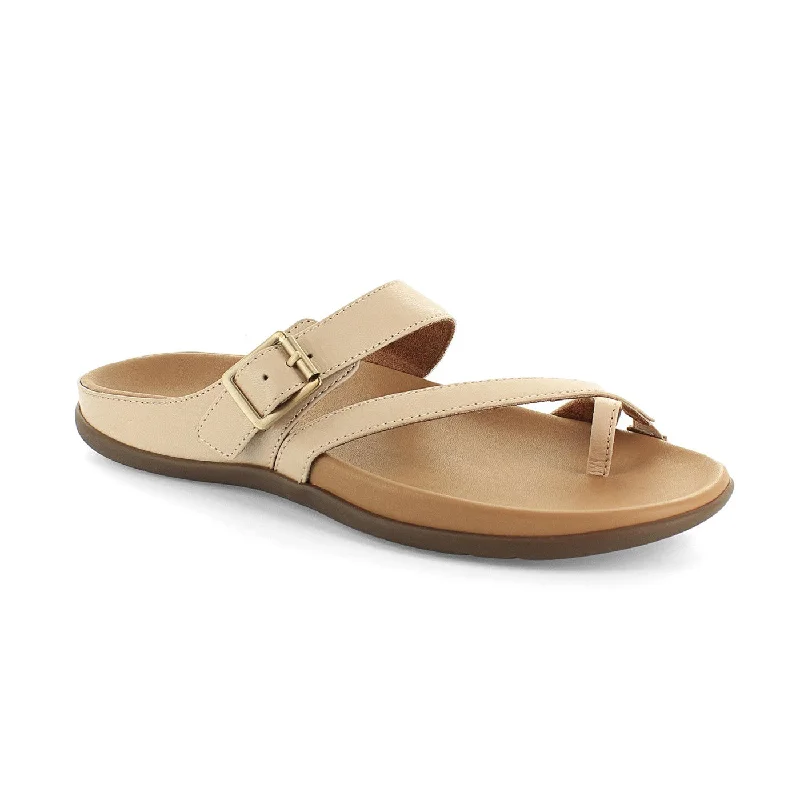 Strive Nusa Ladies Nude Leather Arch Support Toe Post Sandals