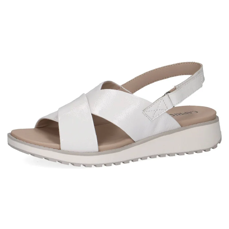 Caprice 9-28703-42 122 Ladies White Leather Sling Back Sandals