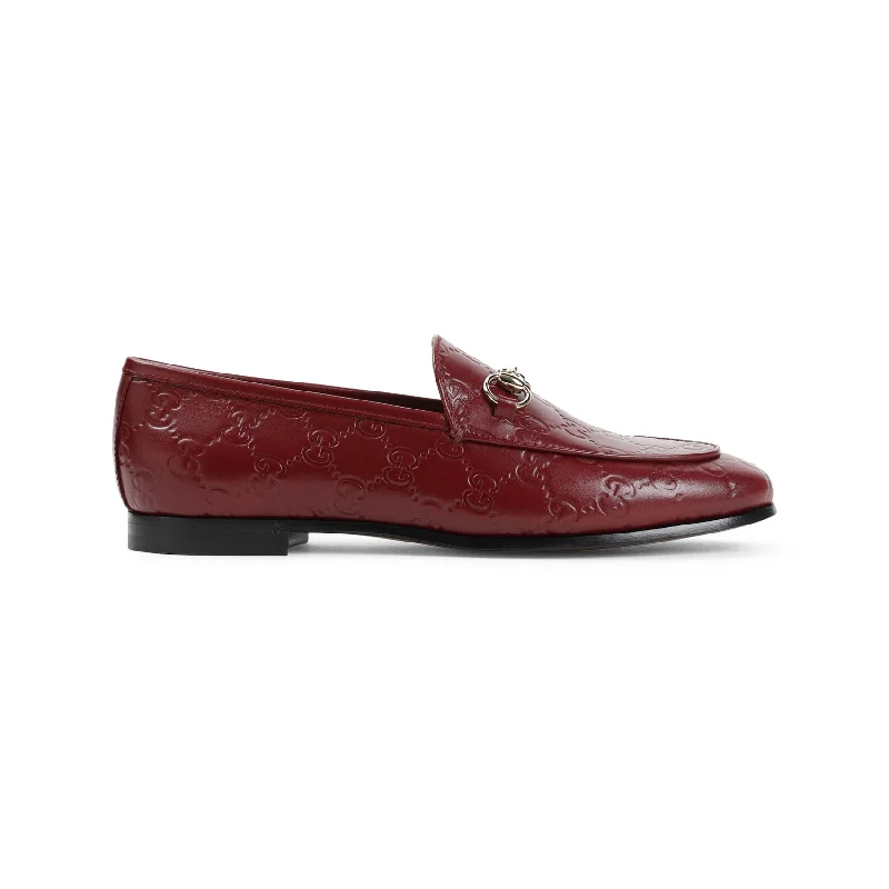 GUCCI Leather GG Jordaan Loafers for Women