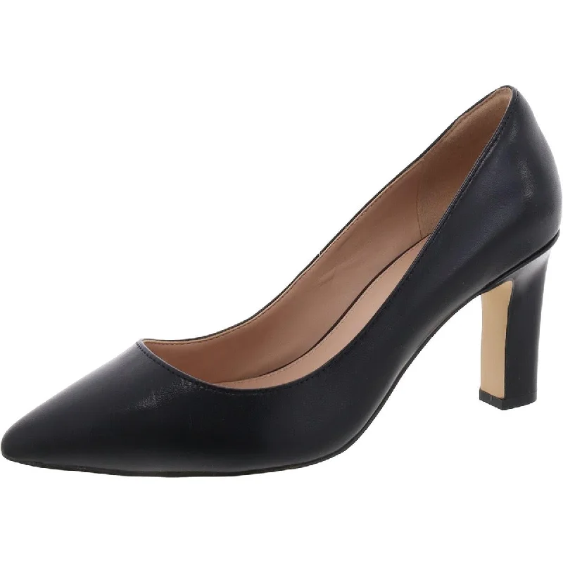 Mylah Womens Leather Pointed Toe Pumps