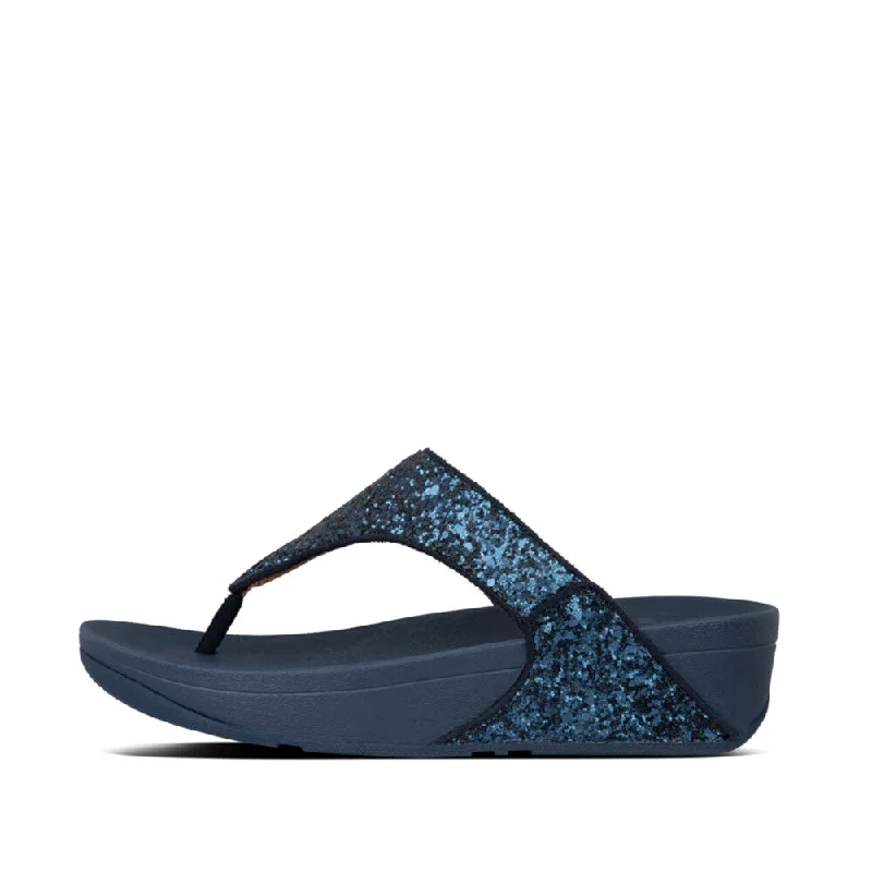 Fitflop X03-399 Lulu Glitter Ladies Midnight Navy Glitter Toe Post Sandals