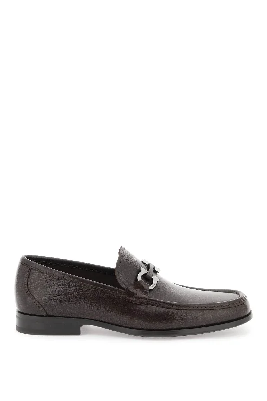 Ferragamo Gancini Hook Ornament Loafers for Men - EEE Fit