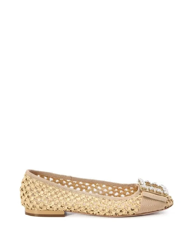 ROGER VIVIER Raffia Ballerina Flats for Women