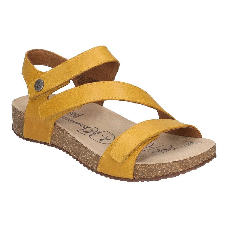 Josef Seibel Tonga 25 Ladies Yellow Leather Arch Support Touch Fastening Sandals